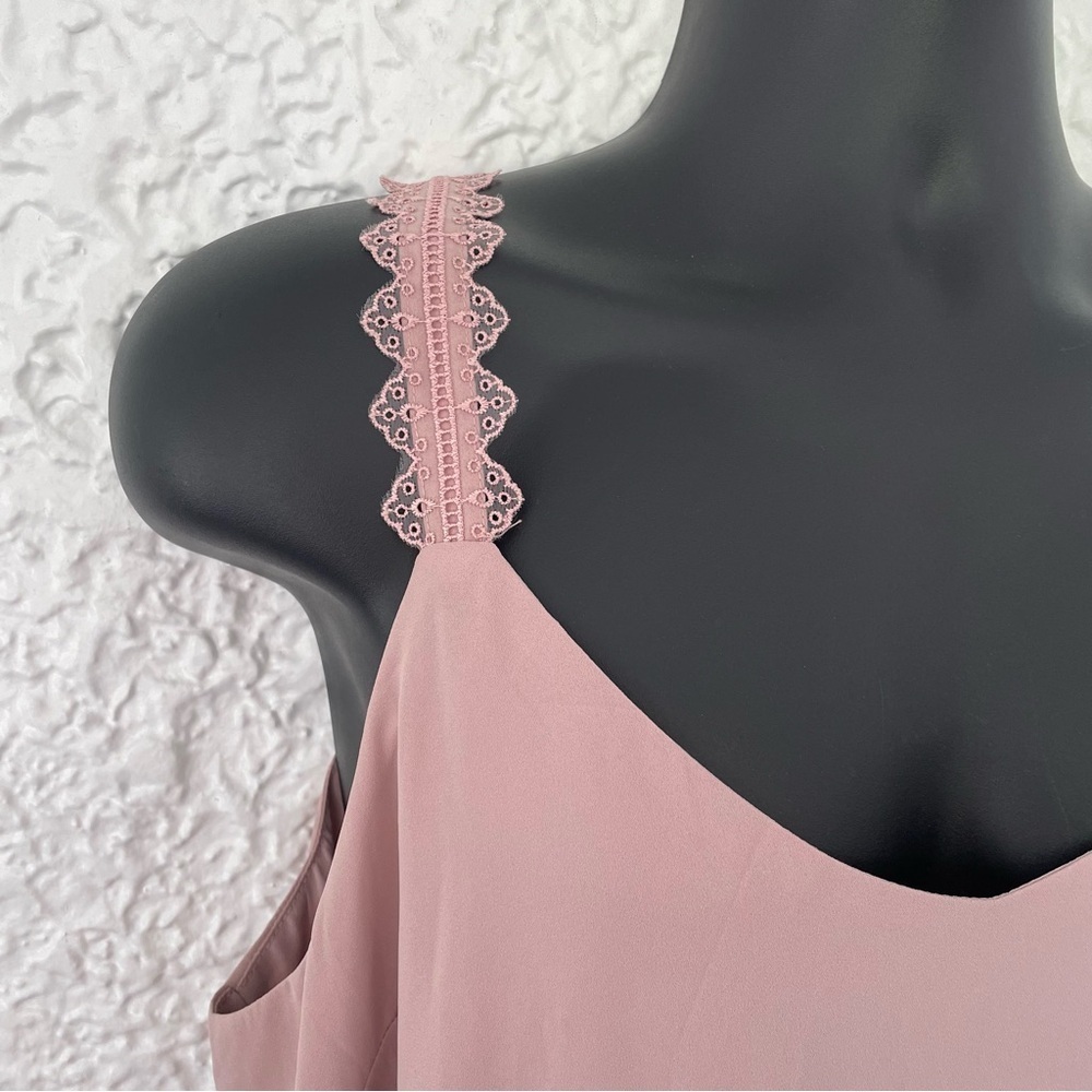Nordstrom Rack NWT Blush Pink Adobe Eyelet Trim Tank Top Blouse Size XL Summer - Picture 3 of 7
